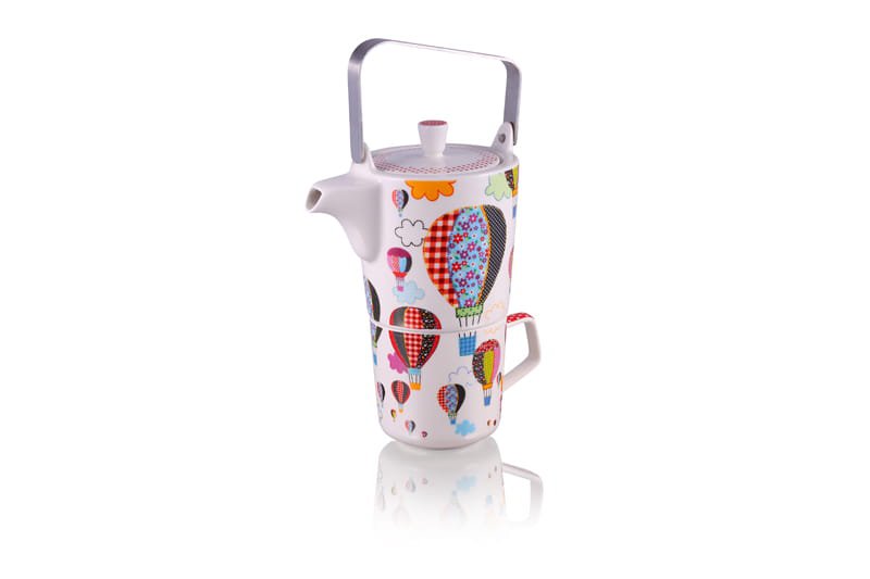 Up,up Away - Tetera y taza, infusor, Tea for One Jug, porcelana