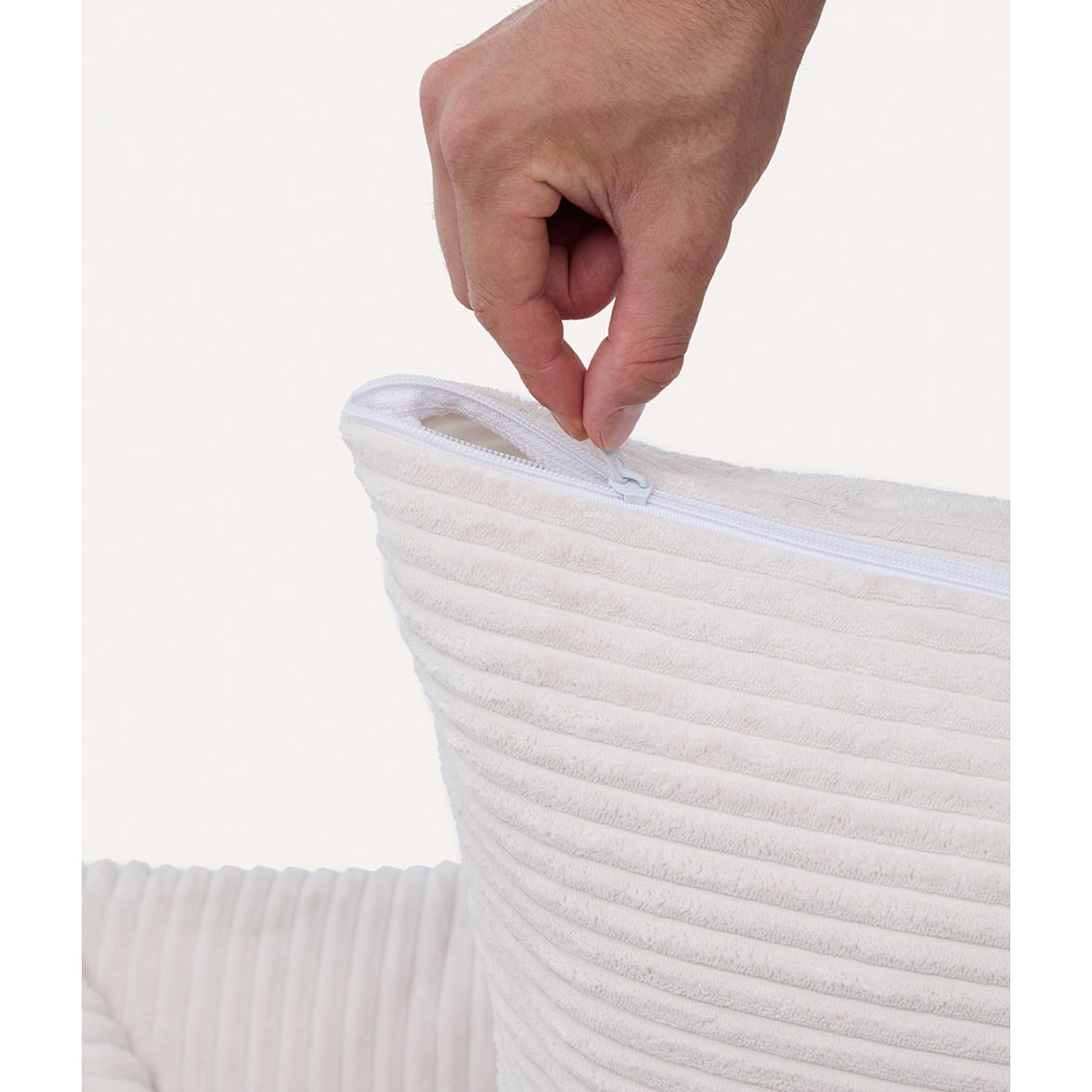 Bone White Corduroy Dog Bed, Snozy