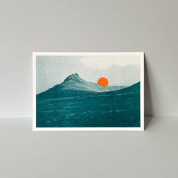 Riso Postkarte Teal Sunset 2nd Edition, Risographie, DIN A6