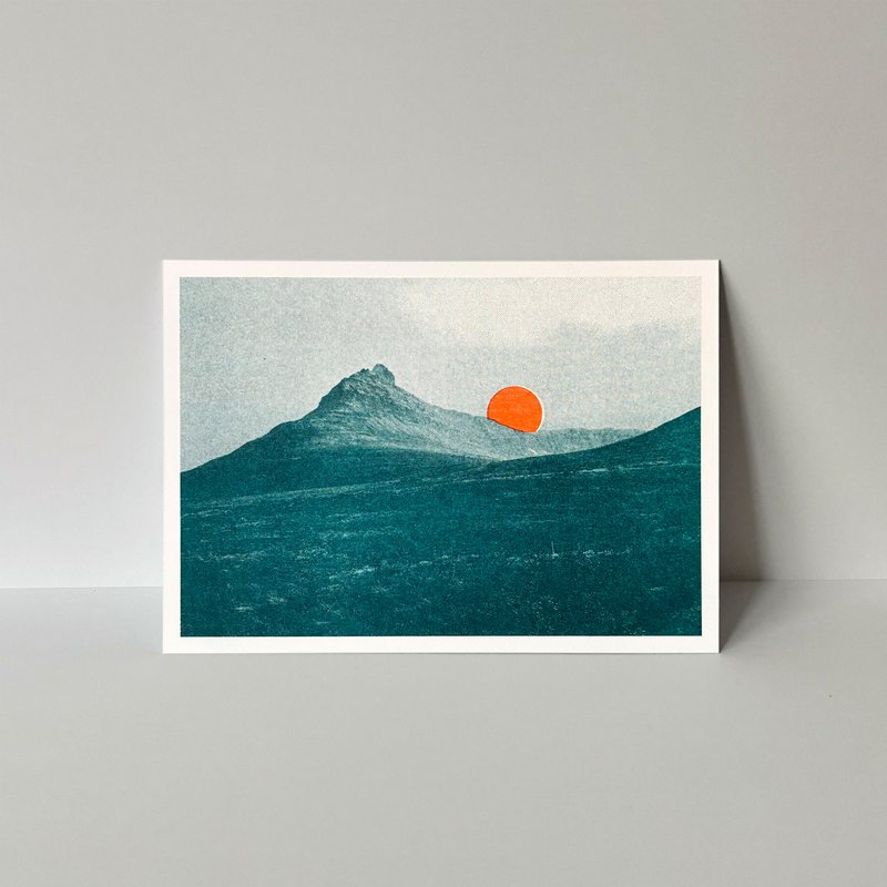 Riso Postkarte Teal Sunset 2nd Edition, Risographie, DIN A6