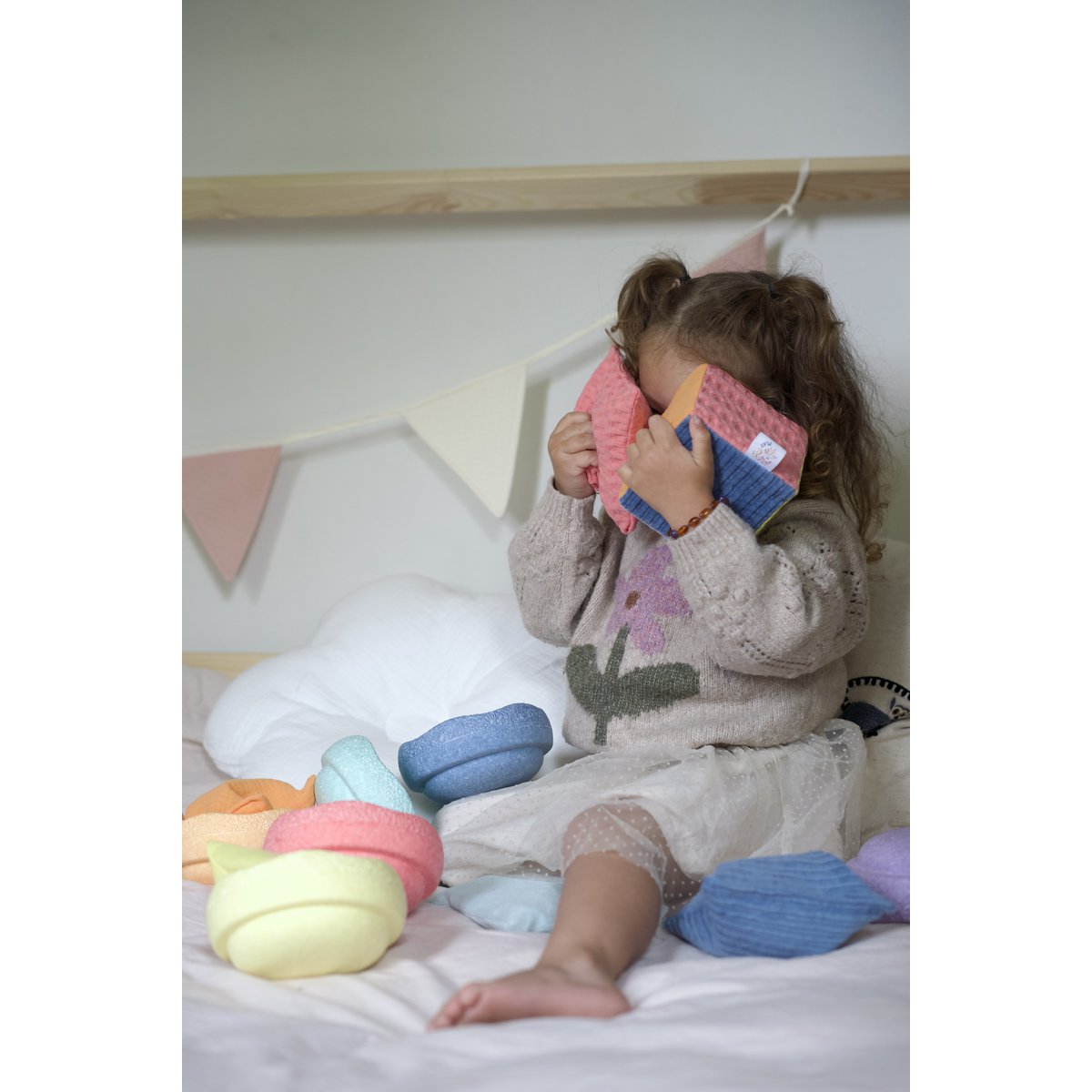 Pittenzakjes pastel, kirschkern kissen, sensory beanbag