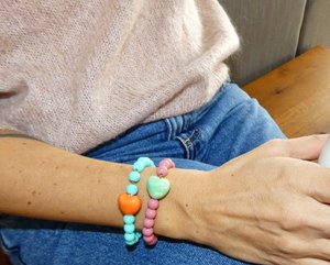 Armkettchen Orange Heart Colour Ball