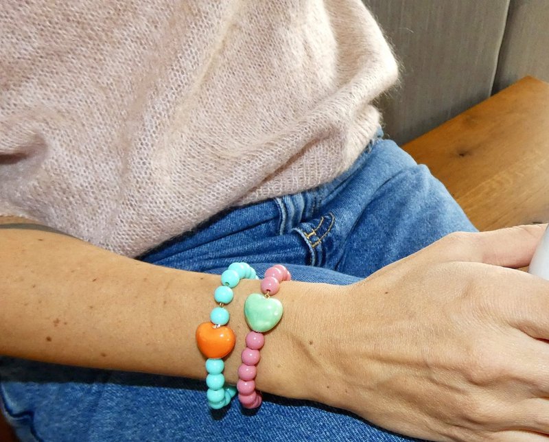 Armkettchen Orange Heart Colour Ball