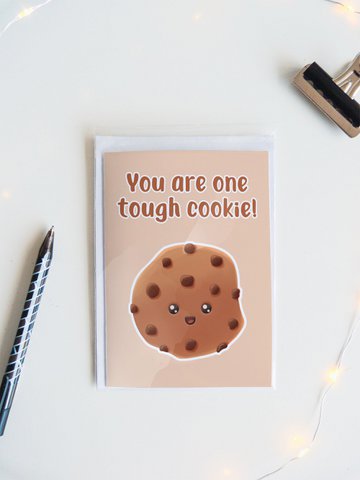 Tough Cookie Get Well Card, Funny Greeting Card,