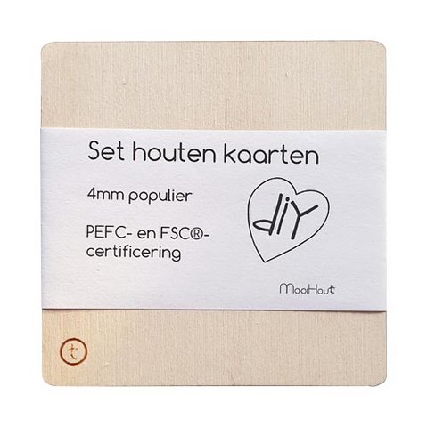 Vierkanten houten kaarten om zelf te versieren - DIY