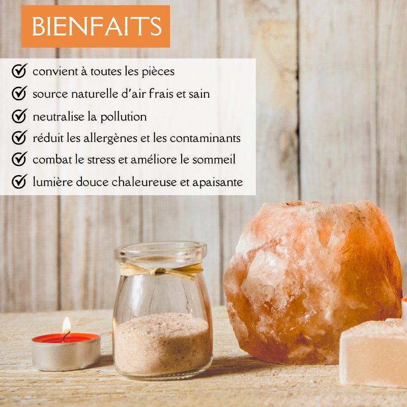 Bougeoir en Cristal de Sel d'Himalaya - Rock 1kg - Sculpté à la Main - Forme Naturelle - Idée Cadeau