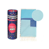TOWEL TO GO PALERMO Cotton Beach Towel 180x100 cm | Quick Dry Pool Towel | Blue / Turquoise | with Gift Box