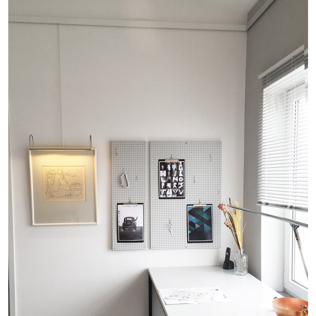 Gallery picture rail with electricity white/white