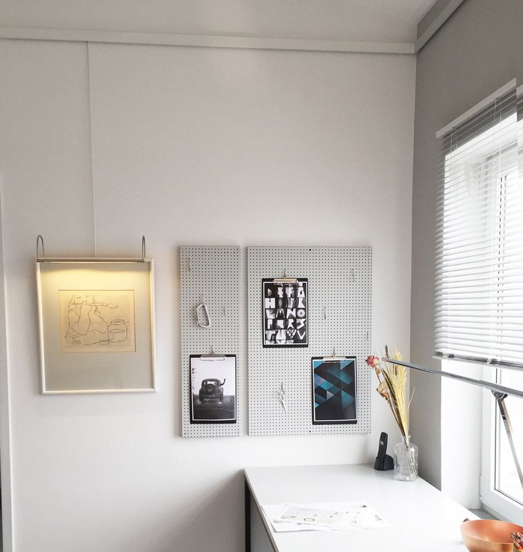 Gallery picture rail with electricity white/white