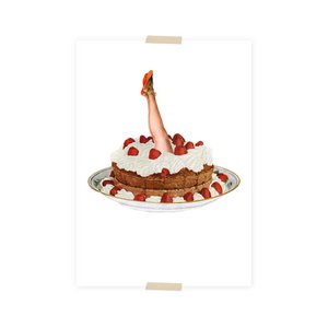 Postcard collage taart met beentjes
