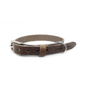 No Fuss Collar Dog Leather Stone