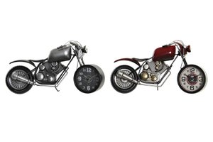 RELOJ SOBREMESA HIERRO 44X13,5X23 MOTO 2 SURT. RE180002