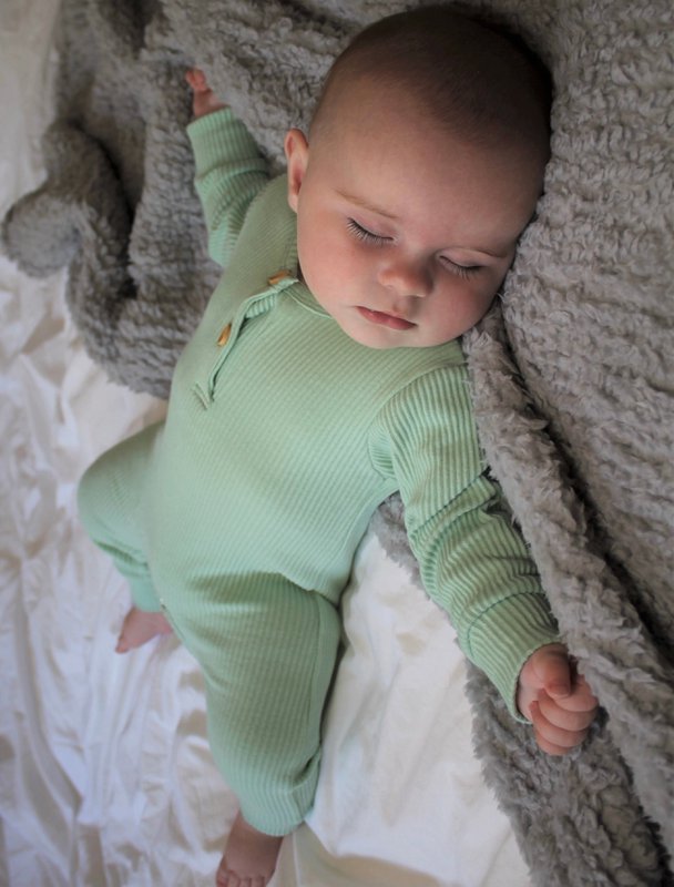 Grøn rib-romper