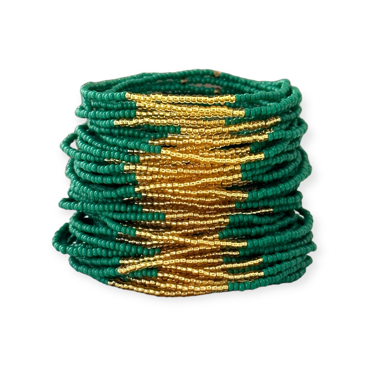 Masai Beaded Bracelet Twintone Greengold