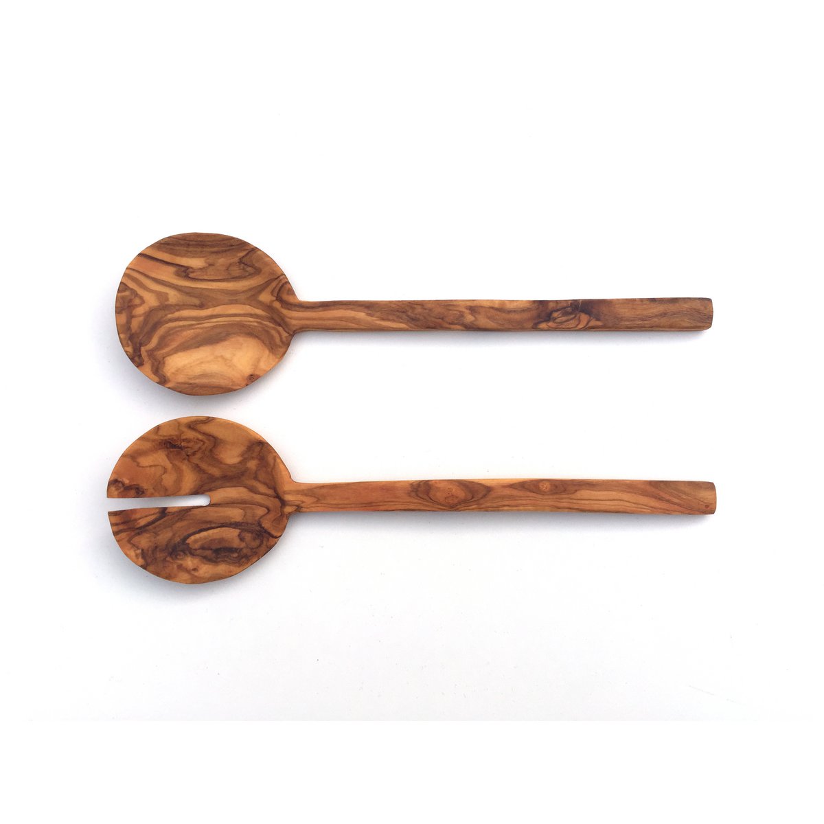 Posate per insalata in 2 pezzi Piatto e luce New York 26 cm in legno d'ulivo
