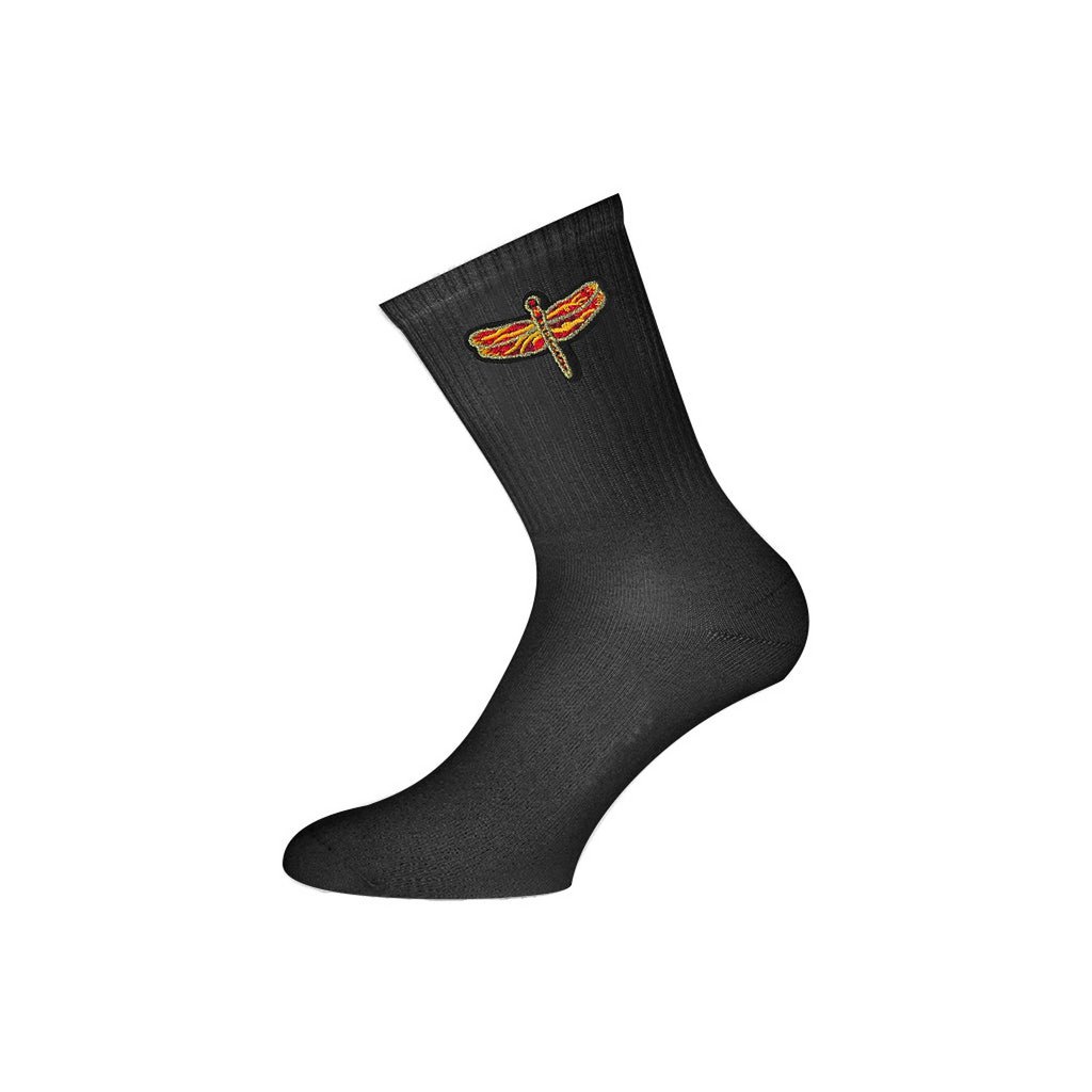 Socks Dragonfly Orange Sportive - Black