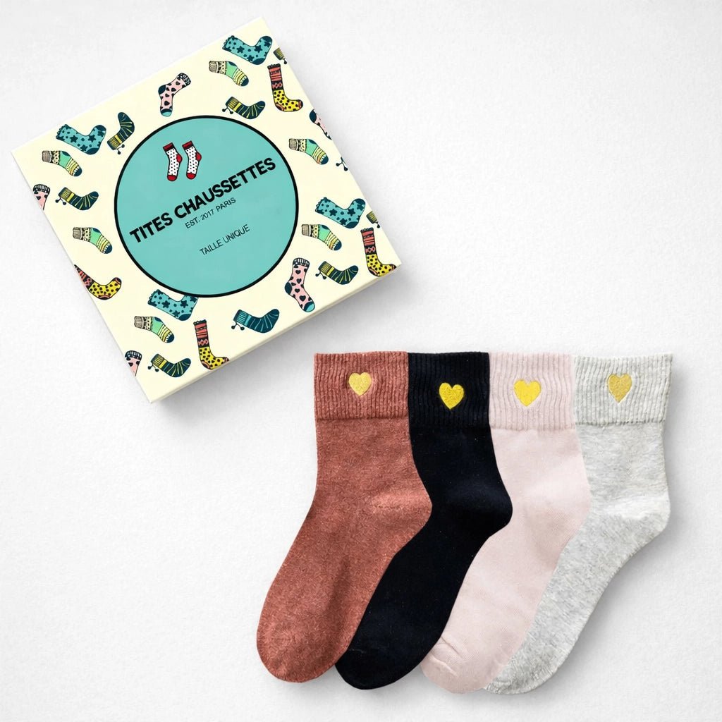 4er-Pack Damensocken Gold Heart I 35-41
