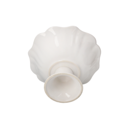 White Ceramic Cup Stand with Baroque Pattern H20x32