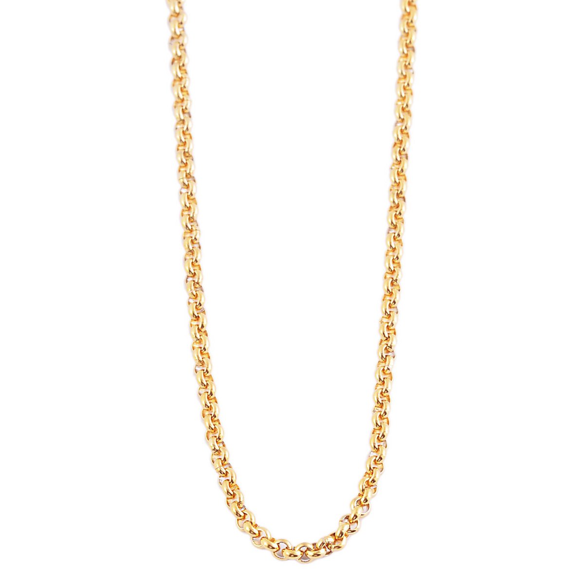 Accent erwtenketting van roestvrij staal, goudkleurig, 40+5 cm