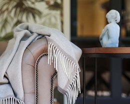 Merino/cashmere Throw Blanket MILANO - beige