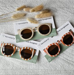Gafas de sol para bebés y niños con cuadros UV400 - Beige