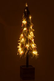 Decorazione albero di Natale J-Line Neve - plastica - verde/rosso - XL - LED