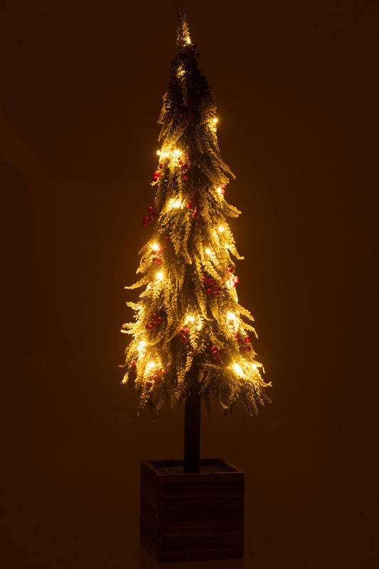 Decorazione albero di Natale J-Line Neve - plastica - verde/rosso - XL - LED