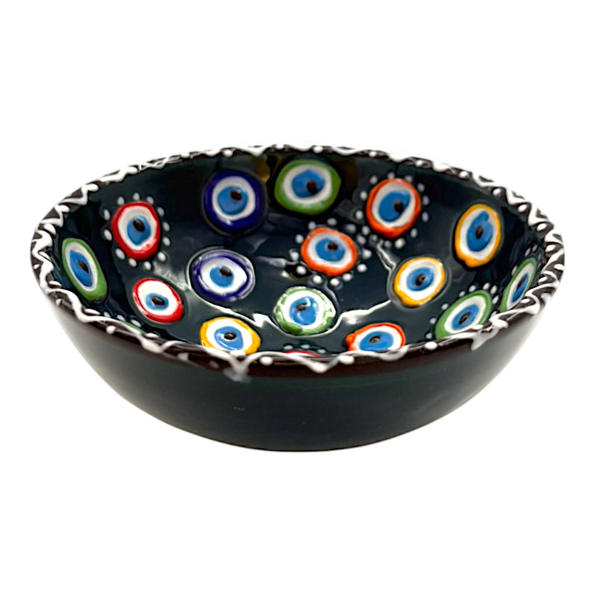 Keramikschale - Evil Eye - Dunkelgrün - 12 cm