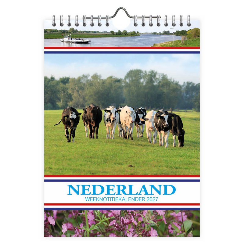 0003 Nederland WEEKnotitiekalender Weide met Koeien 2027
