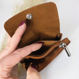 Mini wallet suede brown