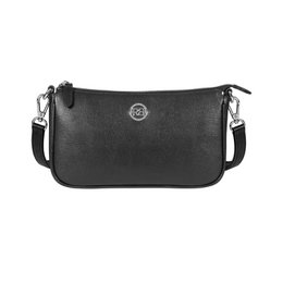 RB1037A | GRETA Damen-Umhängetasche aus echtem Saffiano-Leder, hergestellt in Italien. Schwarze Farbe