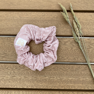 Bamboe scrunchie - Steentjesroze
