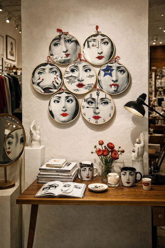 Fornasetti Portraits 15cm – Embroidered Wall Art Retail Starter Pack (7pcs)