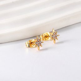 Tiny Stars - Gouden steroorknopjes met zirkonia's