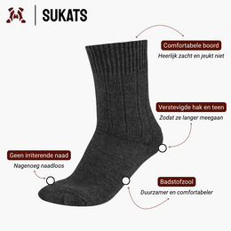 Sukats® Alpaca Sokken | 4 of 8 Paar | Wollen Sokken | Warme Sokken | Meerdere kleuren en maten