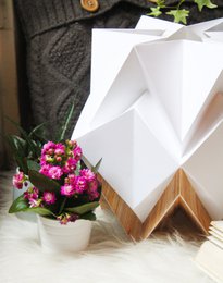 Origami Table Lamp in EcoWood and Paper - size M