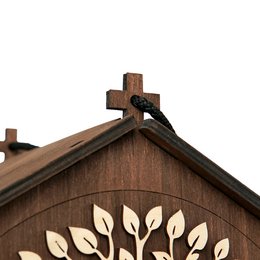 Handgefertigter Vogelfutterspender aus Holz, Garten- und Wildtiergeschenk