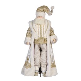 REGAL W.SANTA LIFE SIZE DOLL W/STAND CRM/GLD 163CM