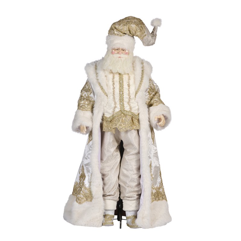REGAL W.SANTA LIFE SIZE DOLL W/STAND CRM/GLD 163CM