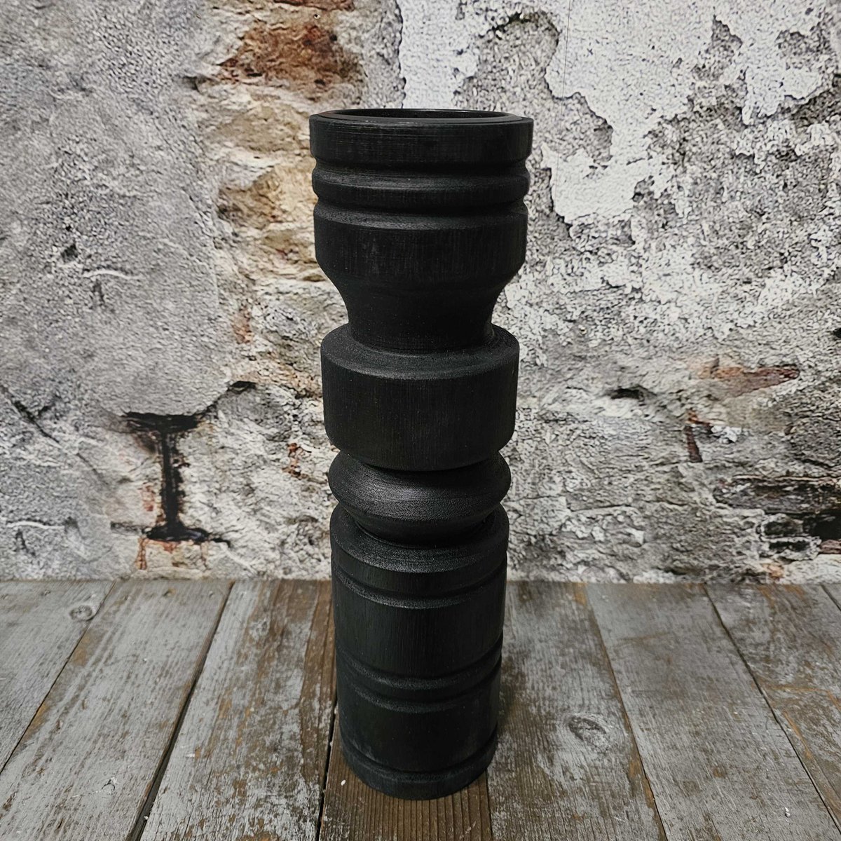 Wood kandelaar 10x37cm (19538)