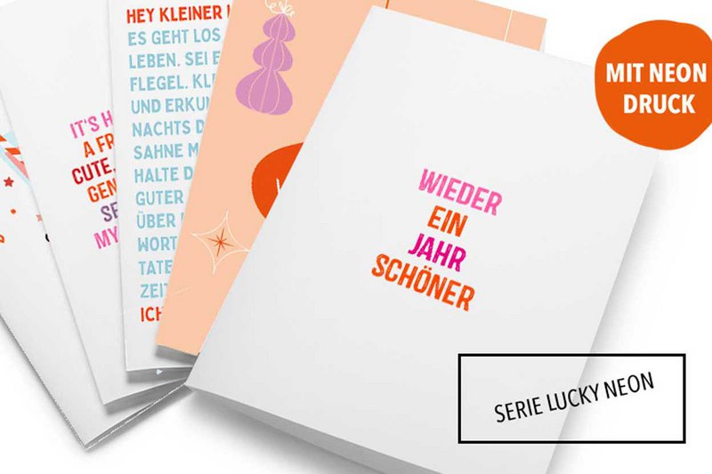 Klappkarte Bravo mit Neondruck