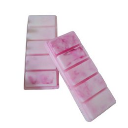 Rosewood velvet wax melt bar, rectangular shape, pink color, made of wax, suitable for wax melters.
