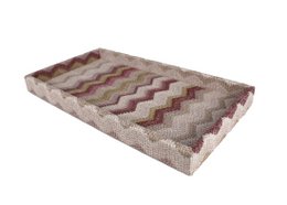 Tablet rechthoekig kunstmatig leer zigzag roze cosmetische lade