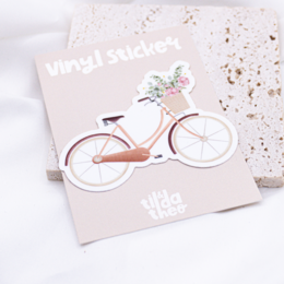 Sticker Bike Flowers Vinyl - Sticker Spring Bloemmand Kus Cut