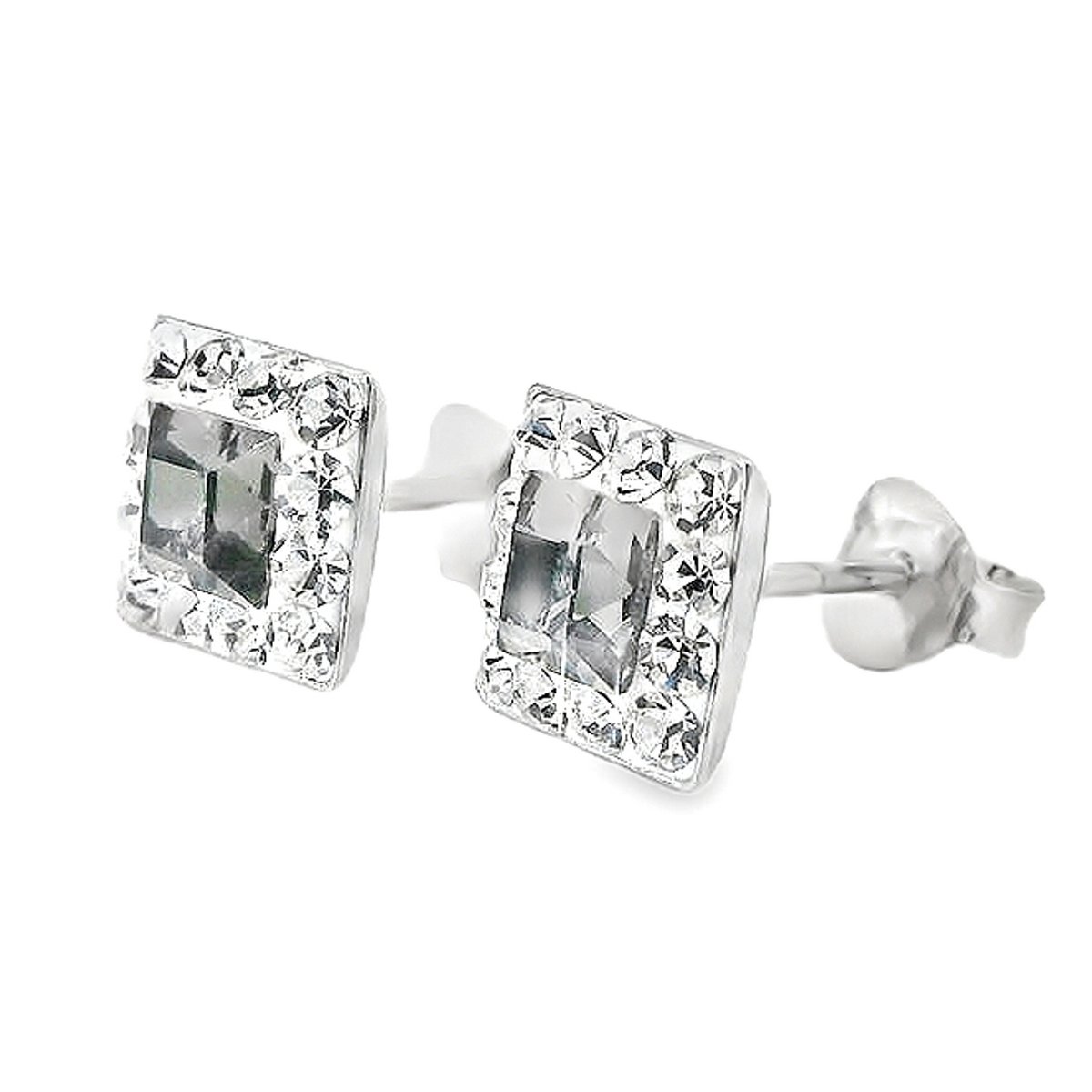 Studs Valentina 925 silver crystal-black diamond