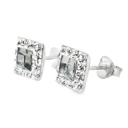 Studs Valentina 925 silver crystal-black diamond