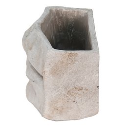 Bloempot Mond 21x13x14 cm Grijs Steen Bloempot Binnen