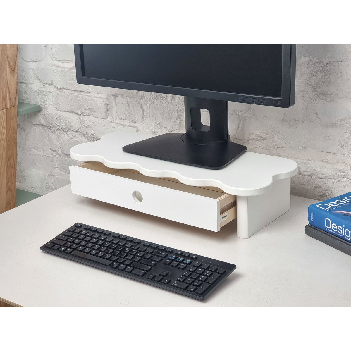 Monitor stand / desk riser FLOWER 60 cm wide funky style