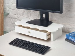 Monitor stand / desk riser FLOWER 60 cm wide funky style
