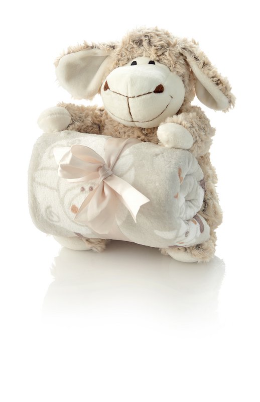 Plüschschaf mit Babydecke: Schaf 24cm, Decke 75x90 cm